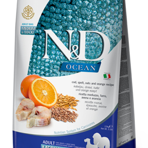 N&D Ocean -  Cod, Spelt, Oats & Orange Adult Medium & Maxi