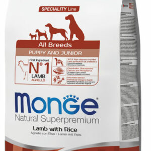 Monge - Natural Superpremium All Breeds Puppy & Junior Agnello con Riso (Copia)
