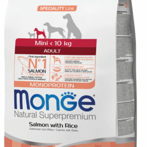 Monge - Natural Superpremium All Breeds Mini Adult Monoprotein Salmone con Riso (Copia)