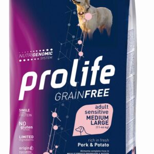 Prolife -  Grain Free Adult Sensitive Pork & Potato - Medium/Large (Copia)