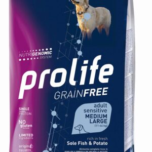 Prolife -  Grain Free Adult Sensitive Sole Fish & Potato - Medium/Large (Copia)